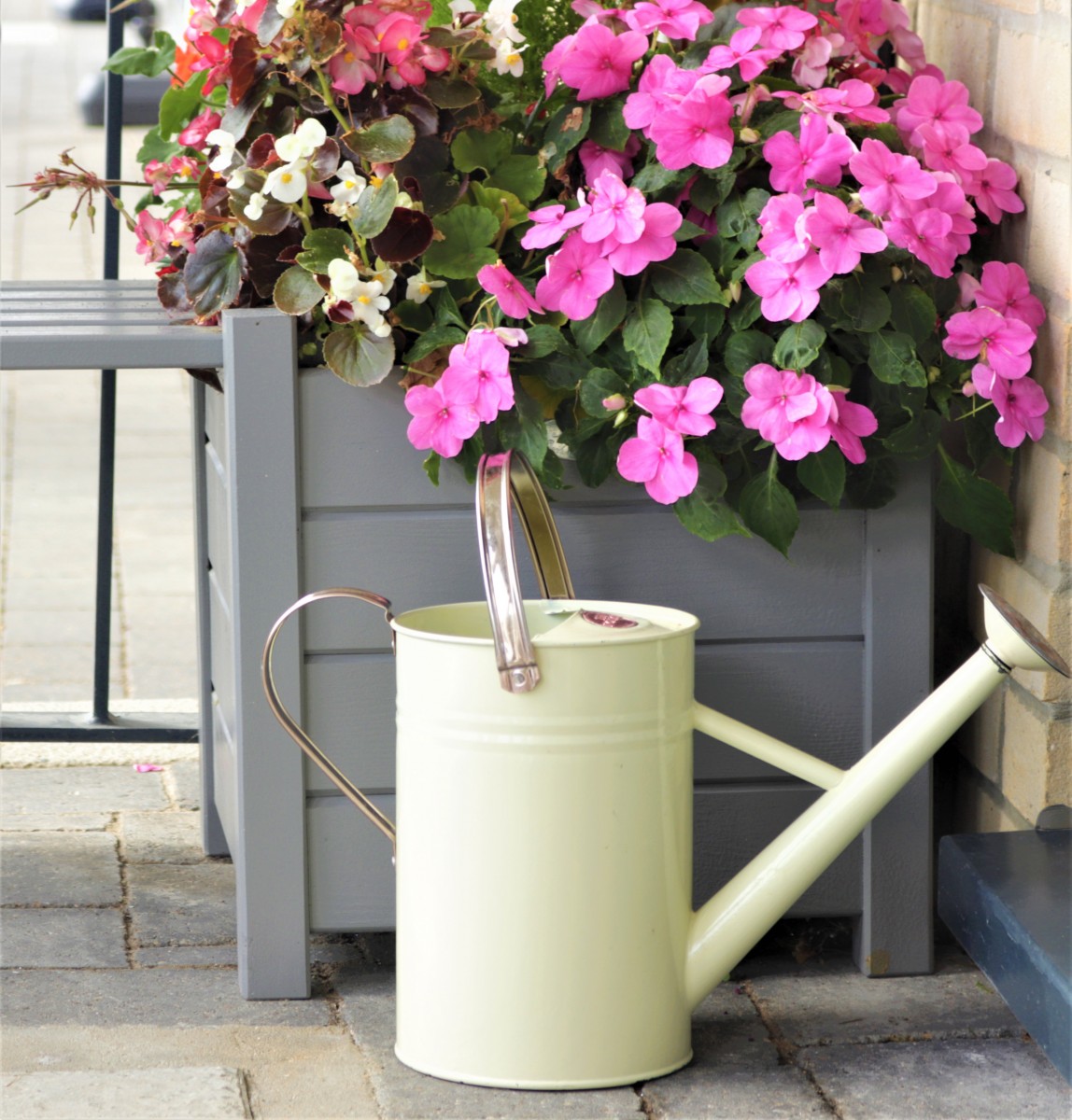 Flowers outside the café