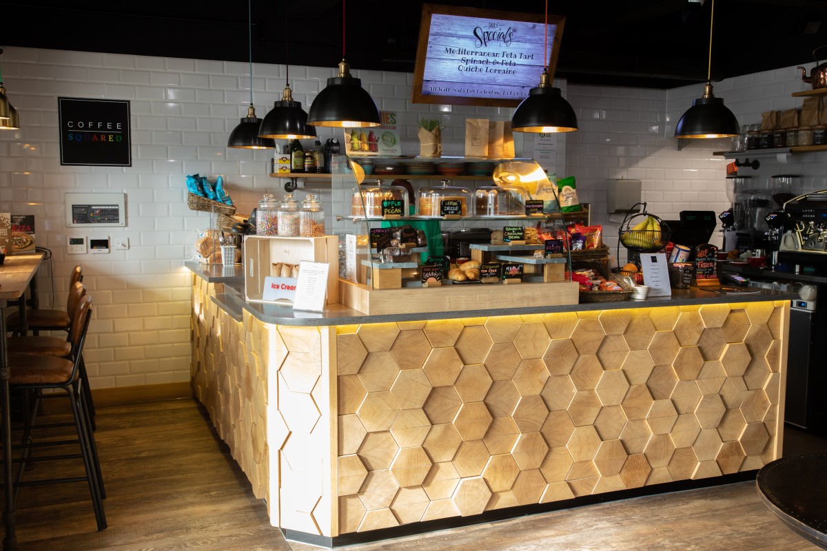The counter at Coffee Squared